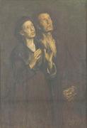 Eduard von Gebhardt Two figures. Etude oil painting artist